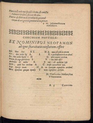 Corculum Nuptiale: