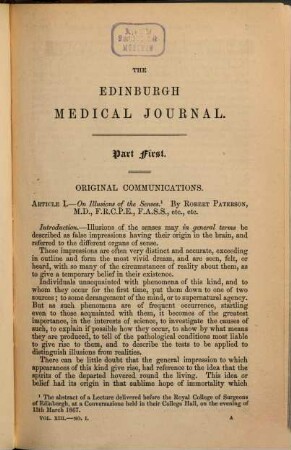 Edinburgh medical journal. 13,1. 1867