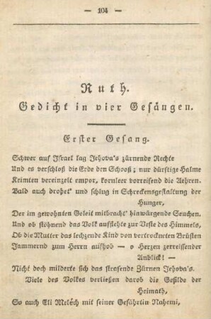 Ruth. Gedicht in vier Gesängen