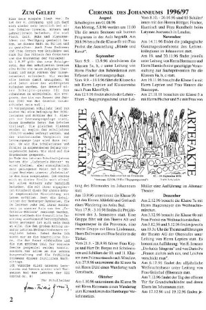 Chronik des Johanneums 1996/97
