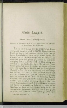 Vierter Abschnitt. Mein zweites Ministerium