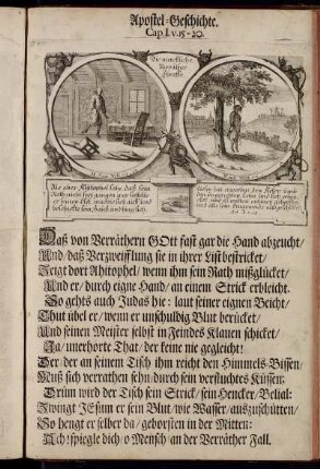 Apostel-Geschichte Cap. I. V. 15 - 20. - Apostel-Geschichte Cap. X.XI. V. 1- 18.