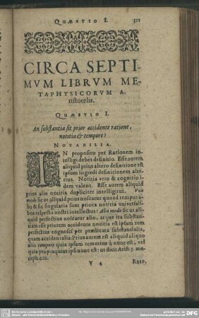 Circa Septimum Librum Metaphysicorum Aristotelis