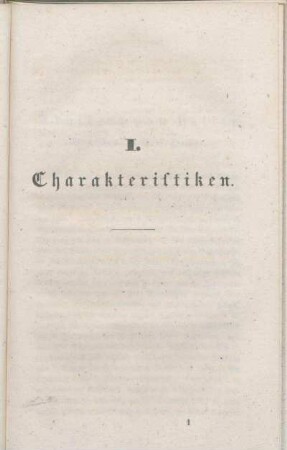 I. Charakteristiken.