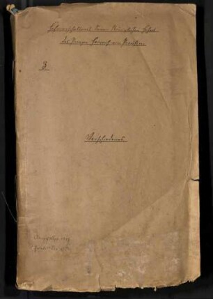 Hofmarschallamt Seiner Königlichen Hoheit des Prinzen Heinrich von Preußen (3.), betreffend: "Verschiedenes".