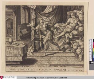 [Du sollst nicht begehren deines Nächsten Weib / Josef flieht vor Potiphars Frau; Thou shalt not covet thy neighbour's wife / Joseph fleeing Potiphar's wife]