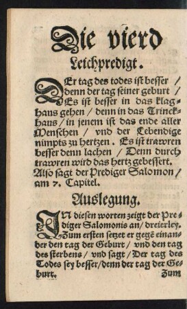 Die vierd Leichpredigt.