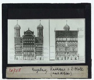 Augsburg, Rathaus : Querschnitt, Längsschnitt