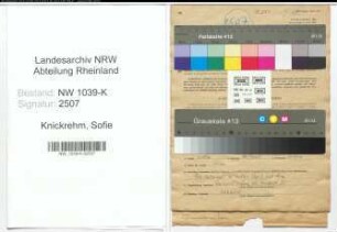 Entnazifizierung Sofie Knickrehm , geb. 07.03.1915 (Opernsaengerin)