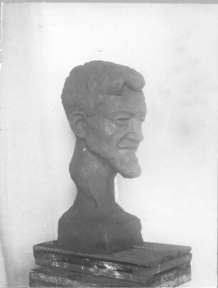 Porträtkopf Hans Richter : Porträtkopf Hans Richter. Bronze (1929?; E. Richter). Dresden-Südvorstadt, Eisenstuckstraße, Atelier der Künstlerin