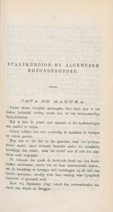 Staatskundige en algemeene bijzonderheden