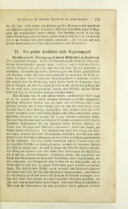 24. Des großen Kurfürsten letzte Regierungszeit