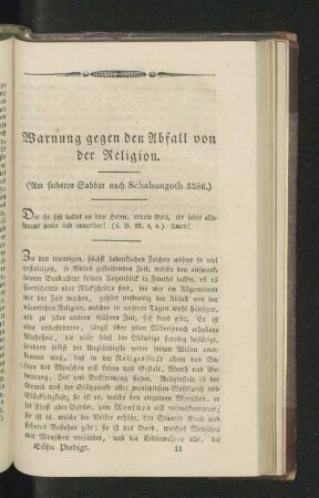 Warnung gegen den Abfall von der Religion.