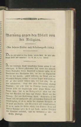 Warnung gegen den Abfall von der Religion.