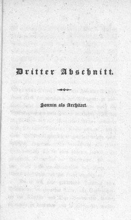 Dritter Abschnitt. Sonnin als Architect.