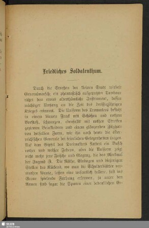 Friedliches Soldatenthum