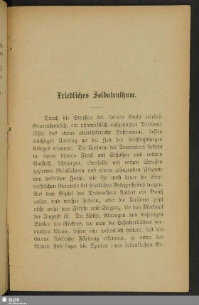 Friedliches Soldatenthum