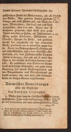 Vermischte Anmerkungen über die Geschichte des Zweyten Zeitraums