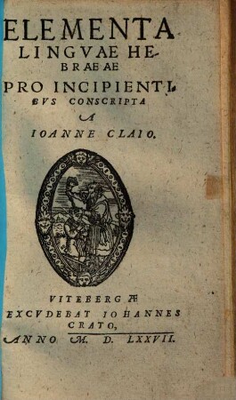 Elementa linguae Hebraeae : pro incipientibus