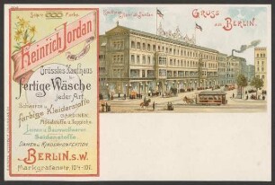 Ansichtskarte "Kaufhaus Heinrich Jordan", Markgrafenstraße, koloriert [2/2]