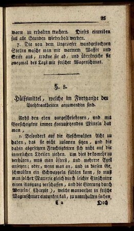 §. 8. Hülfsmittel, welche im Fortgange der Viehkrankheiten anzuwenden sind