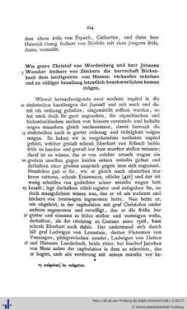 Wie grave Christof von Werdenberg und herr Johanns Wernher freiherr von Zimbern die herrschaft Bickenbach dem landtgraven von Hessen verkaufen müeßen ...