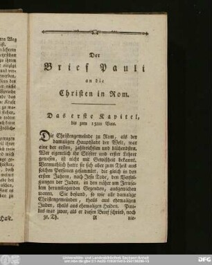 Das erste Kapitel, bis zum 15ten Vers.