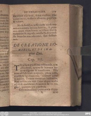 De Creatione Hominis, Et De Imagine Dei. Cap. III.