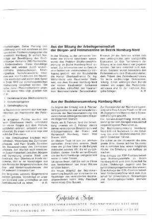 Aus der Bezirksversammlung Hamburg-Nord