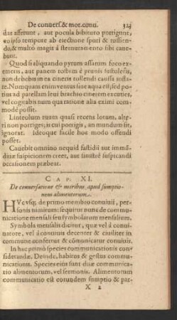 Cap. XI. De conversatione & moribus apud sumptionem alimentorum.