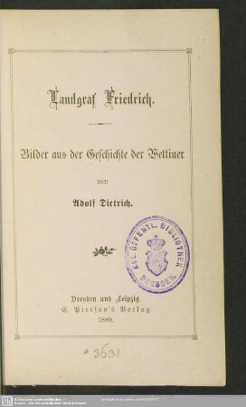 Landgraf Friedrich : Bilder aus der Geschichte der Wettiner
