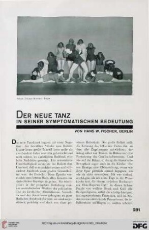 1: Der Neue Tanz in seiner symptomatischen Bedeutung