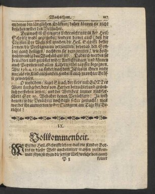 IX. Vollkommenheit