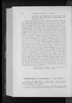 Verhandlungen zu Kopenhagen. - 1425 Juni 24.