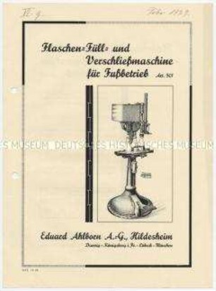Flaschen-Füll- und Verschließmaschine für Fußbetrieb