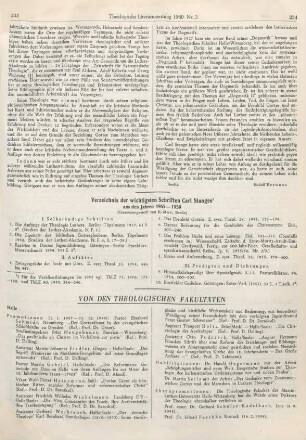 Von den Theologischen Fakultäten