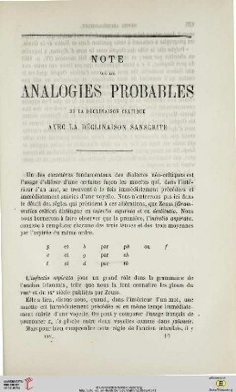 N.S. 14.1866: Note sur les analogies probables de la déclinaison celtique avec la déclinaison sanscrite