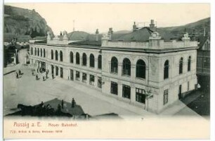 Aussig. Neuer Bahnhof, Stadtseite