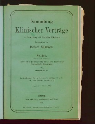 Ueber Gesichtsfeldmessung und deren allgemeine diagnostische Bedeutung