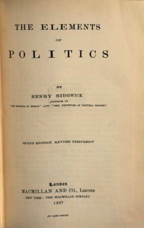 The elements of politics