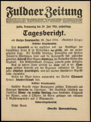 Ausgabe vom Donnerstag, den 29. Juni 1916.
