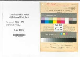 Entnazifizierung Hans Lux , geb. 16.12.1889 (Feuerwehrmann)