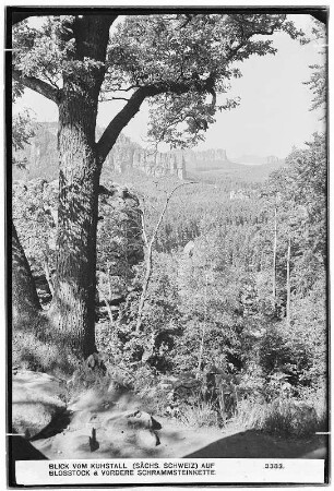 Blick vom Kuhstall auf den Bloßstock und Vordere Schrammsteinkette