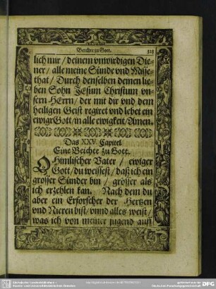 Das XXV. Capitel. Eine Beichte zu Gott