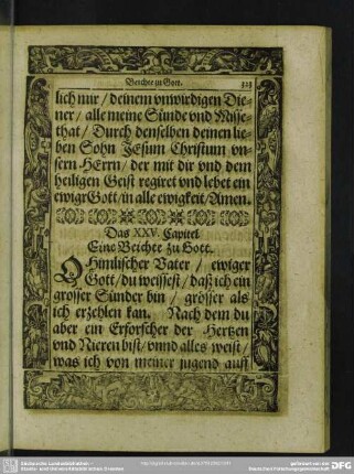 Das XXV. Capitel. Eine Beichte zu Gott