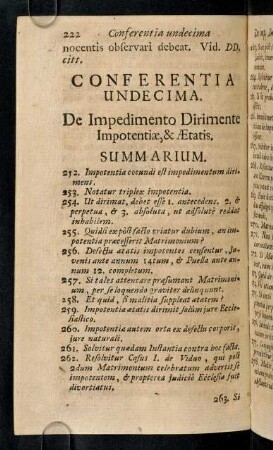 222-245, Conferentia Undecima