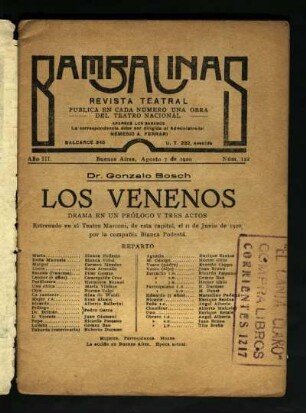 Los venenos : drama en un prólogo y tres actos