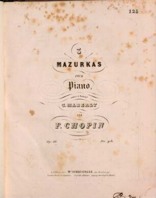 3 mazurkas pour piano : op. 56