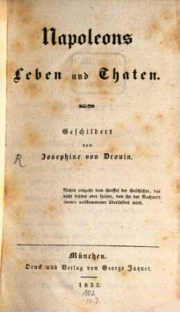 Napoleons Leben und Thaten