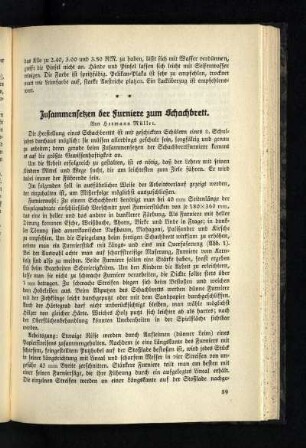 Zusammensetzen der Funiere zum Schachbrett